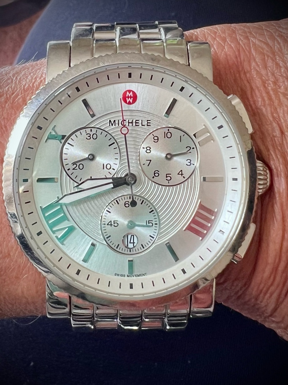 Michele Sport Sail Silver Watch